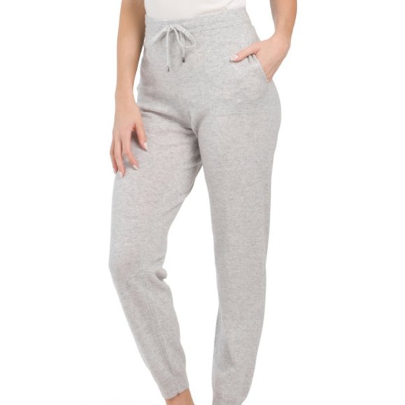 NWT TAHARI Cashmere Jogger Pants gray 668sn